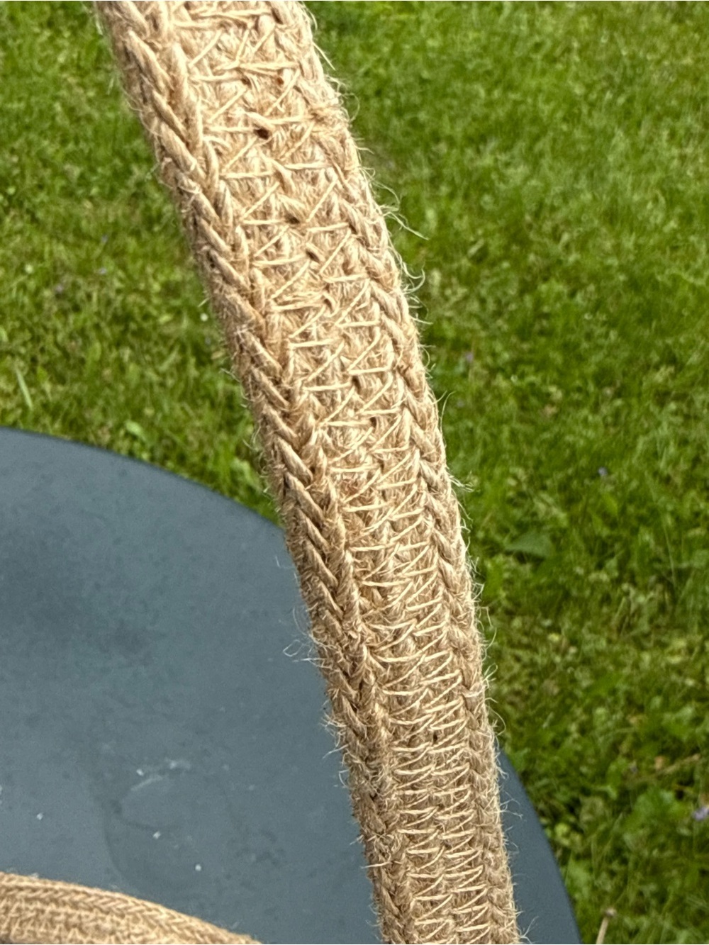 Jute Straw Tote Bag in Natural Beige and Cream Inch ( 16 H * 9 W) New - Picture 5 of 8